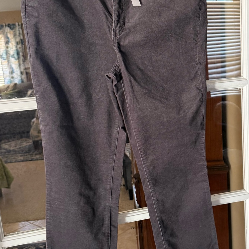 Talbots Women's Charcoal Straight Leg Velveteen Jeans - Picture 3 of 6
